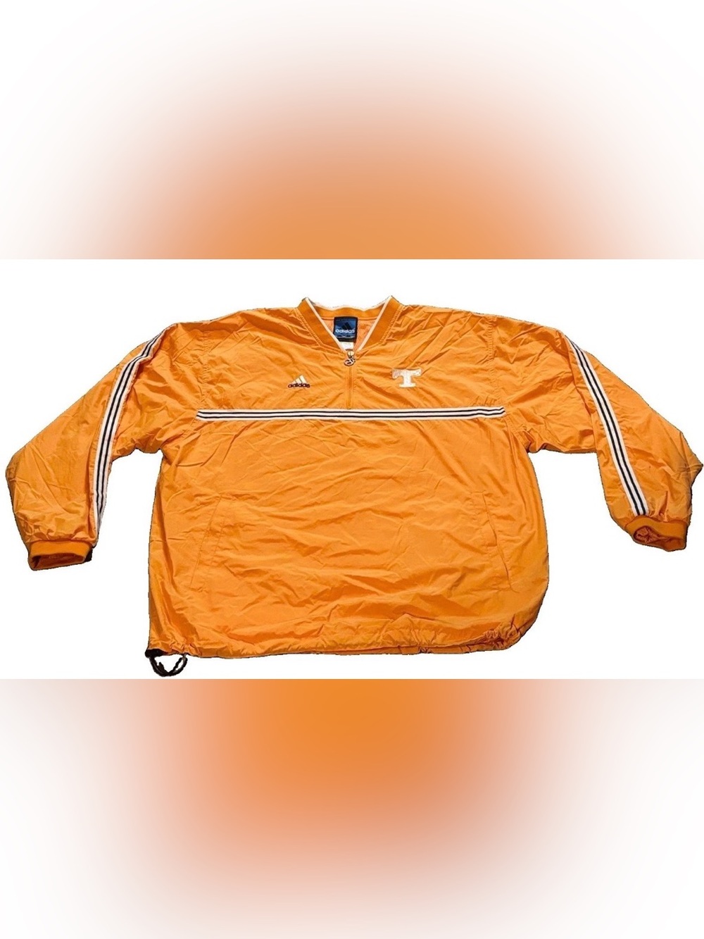 Vintage 90s Adidas Tennessee Volunteers 1/4 Zip Windbreaker Orange Mens XL